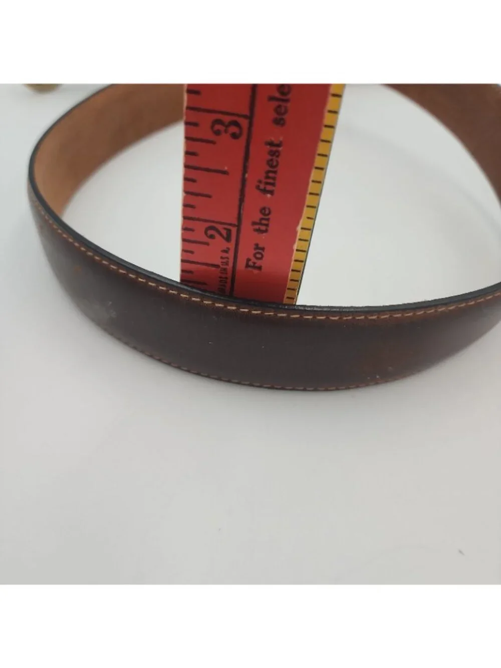 roundtree and yorke mens Leather Belt 36 Brown Black Brass Buckle Fits 33-37